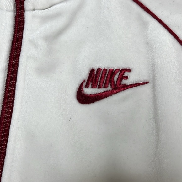 Nike White Velour Zip Tracksuit Jacket Women Size M Blemish - Picture 2 of 7